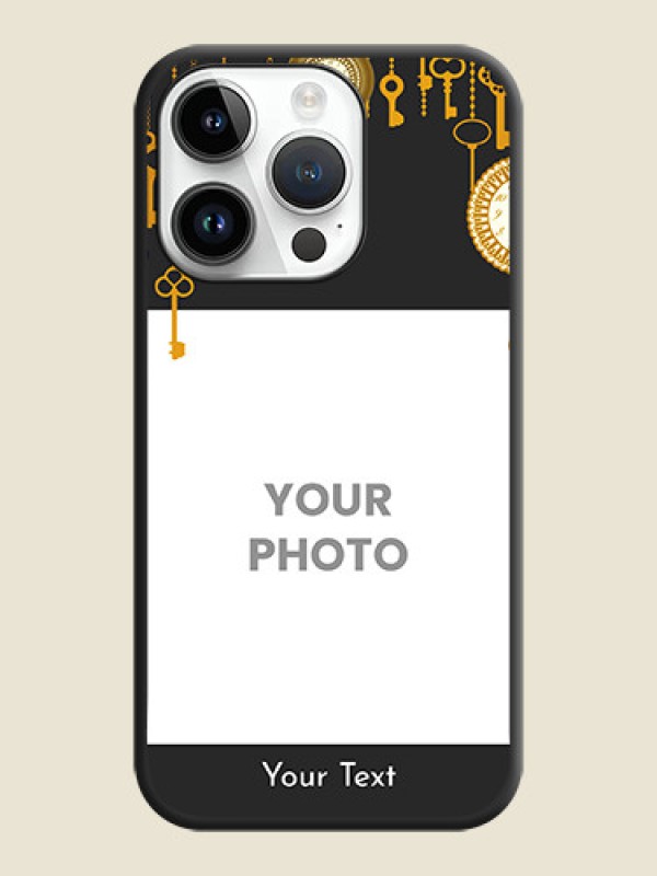 Custom Decorative Design with Text on Space Black Custom Soft Matte Back Cover - iPhone 14 Pro Max - alternate view