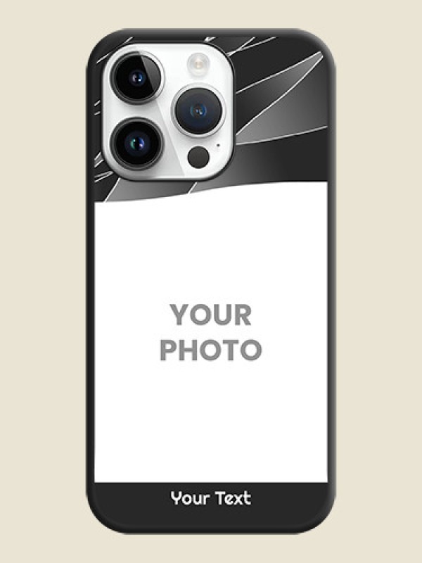 Custom Mixed Wave Lines on Photo on Space Black Soft Matte Mobile Cover - iPhone 14 Pro Max - alternate view