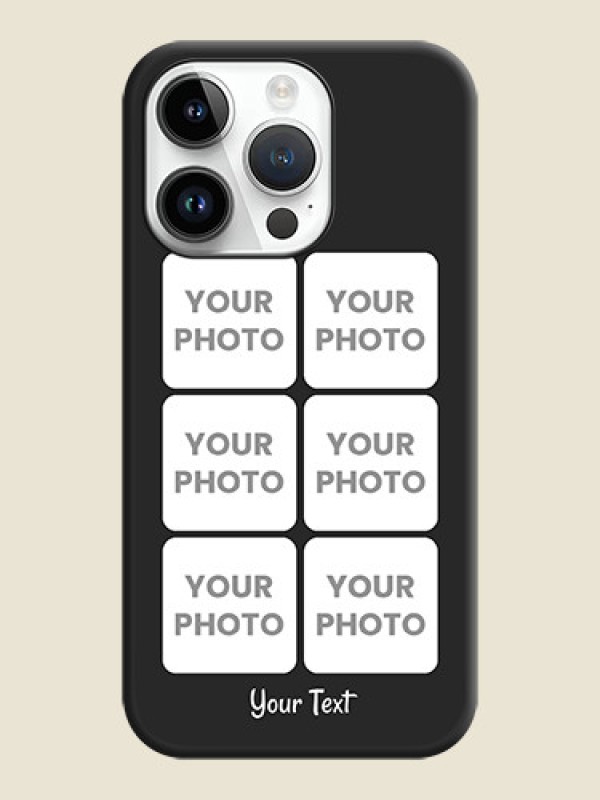 Custom Floral Art with 6 Image Holder on Photo on Space Black Soft Matte Mobile Case - iPhone 14 Pro Max - alternate view