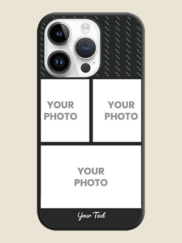 Custom Cross Dotted Pattern with 2 Image Holder  on Personalised Space Black Soft Matte Cases - iPhone 14 Pro Max - alternate view