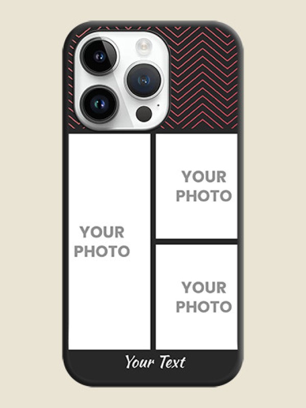Custom Wave Pattern with 3 Image Holder on Space Black Custom Soft Matte Back Cover - iPhone 14 Pro Max - alternate view