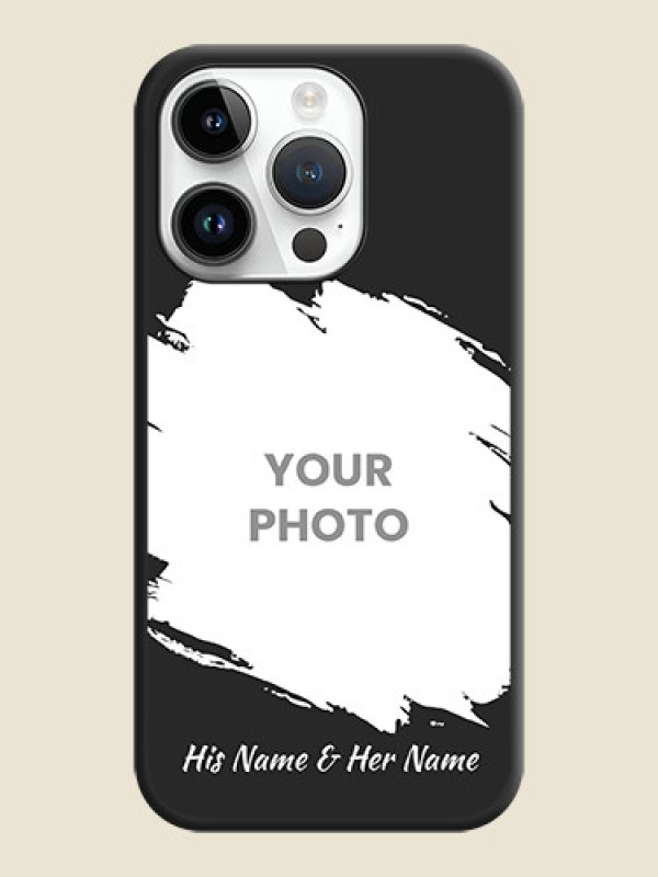 Custom Grunge Brush Strokes on Photo on Space Black Soft Matte Back Cover - iPhone 14 Pro Max - alternate view