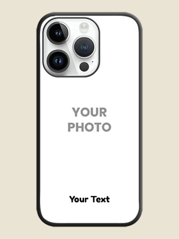 Custom Full Single Pic Upload With Text On Space Black Personalized Soft Matte Phone Covers -Apple Iphone 14 Pro Max - alternate view