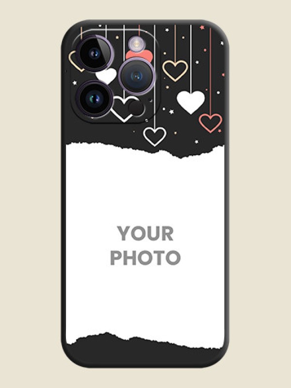 Custom Love Hangings with Splash Wave Picture on Space Black Custom Soft Matte Phone Back Cover - iPhone 14 Pro - alternate view