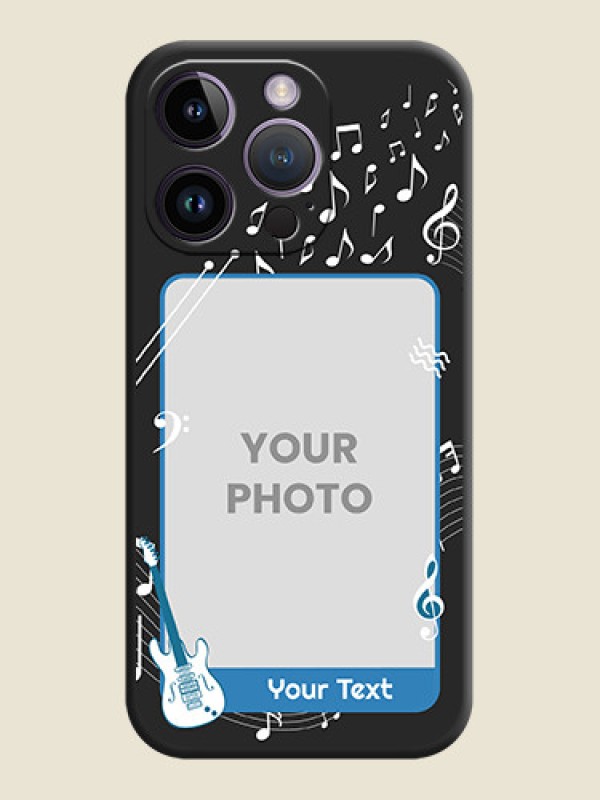 Custom Musical Theme Design with Text on Photo on Space Black Soft Matte Mobile Case - iPhone 14 Pro - alternate view