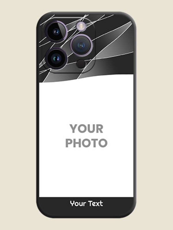 Custom Mixed Wave Lines on Photo on Space Black Soft Matte Mobile Cover - iPhone 14 Pro - alternate view