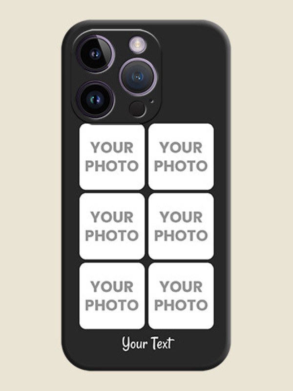 Custom Floral Art with 6 Image Holder on Photo on Space Black Soft Matte Mobile Case - iPhone 14 Pro - alternate view