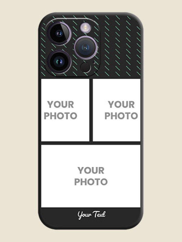 Custom Cross Dotted Pattern with 2 Image Holder  on Personalised Space Black Soft Matte Cases - iPhone 14 Pro - alternate view