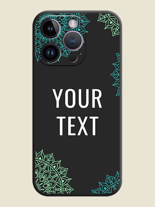 Custom Your Name with Floral Design on Space Black Custom Soft Matte Back Cover - iPhone 14 Pro - alternate view