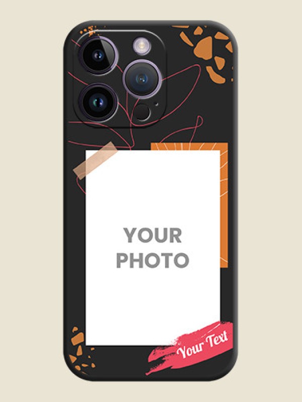 Custom Orange Photo Frame on Space Black Custom Soft Matte Phone Back Cover - iPhone 14 Pro - alternate view