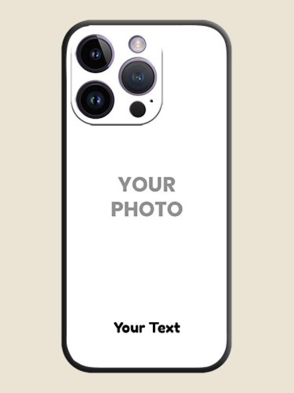 Custom Full Single Pic Upload With Text On Space Black Personalized Soft Matte Phone Covers -Apple Iphone 14 Pro - alternate view