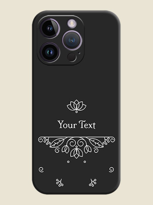 Custom Lotus Garden Custom Text On Space Black Personalized Soft Matte Phone Covers -Apple Iphone 14 Pro - alternate view