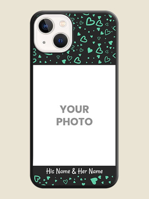 Custom Sea Green Indefinite Love Pattern on Photo on Space Black Soft Matte Mobile Cover - Apple iPhone 14 - alternate view