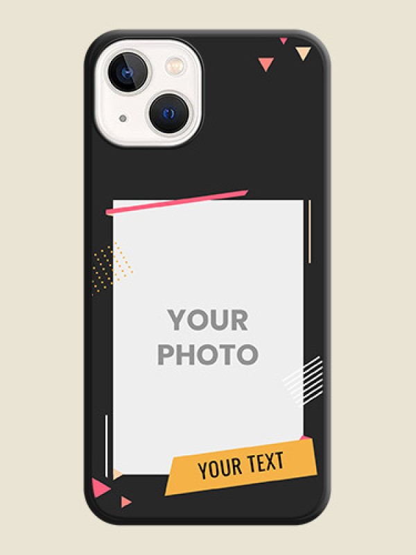 Custom Photo Frame with Triangle Small Dots on Photo on Space Black Soft Matte Back Cover - Apple iPhone 14 - alternate view