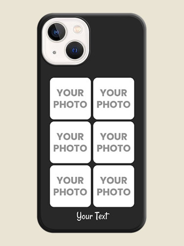 Custom Floral Art with 6 Image Holder on Photo on Space Black Soft Matte Mobile Case - Apple iPhone 14 - alternate view