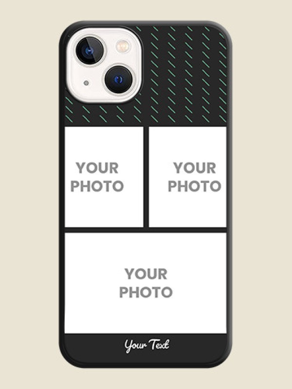 Custom Cross Dotted Pattern with 2 Image Holder  on Personalised Space Black Soft Matte Cases - Apple iPhone 14 - alternate view