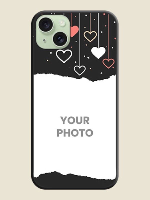 Custom Love Hangings with Splash Wave Picture on Space Black Custom Soft Matte Phone Back Cover - iPhone 15 Plus - alternate view