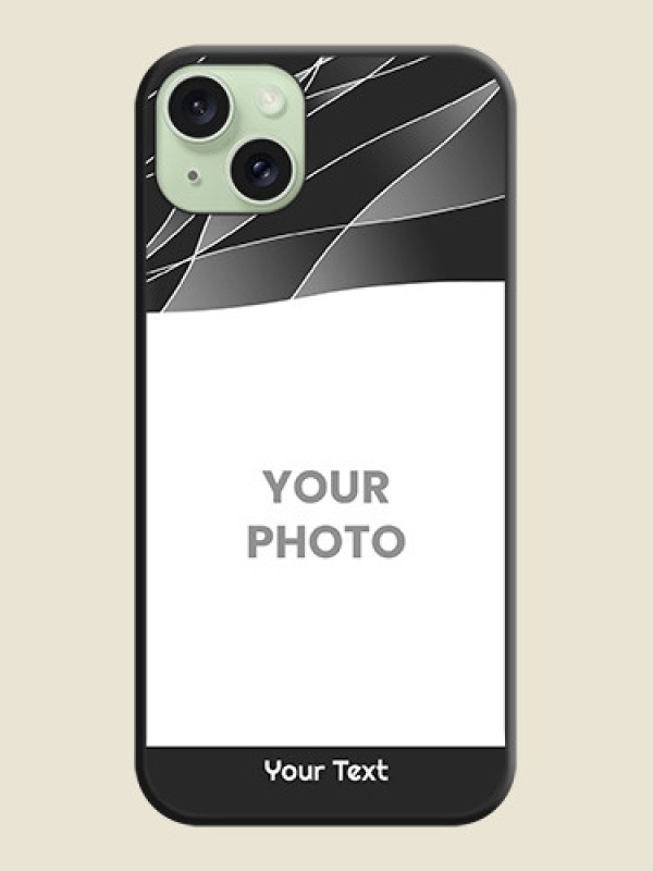Custom Mixed Wave Lines - Photo on Space Black Soft Matte Mobile Cover - iPhone 15 Plus - alternate view