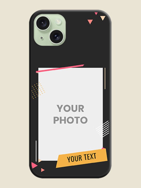 Custom Photo Frame with Triangle Small Dots - Photo on Space Black Soft Matte Back Cover - iPhone 15 Plus - alternate view