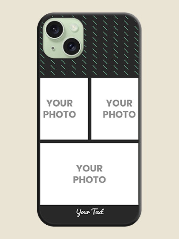Custom Cross Dotted Pattern with 2 Image Holder on Personalised Space Black Soft Matte Cases - iPhone 15 Plus - alternate view