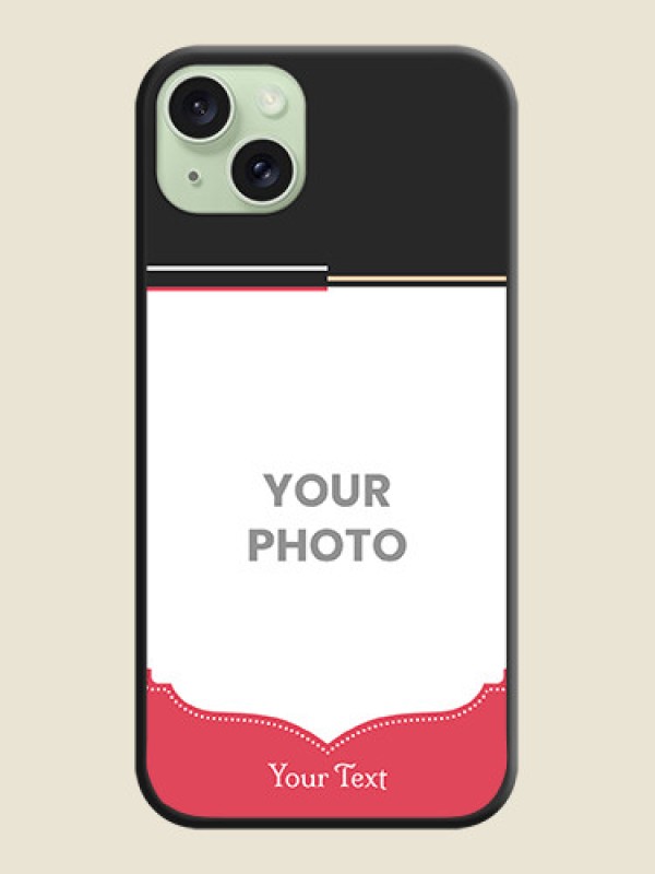 Custom Classic Plain Design with Name - Photo on Space Black Soft Matte Phone Cover - iPhone 15 Plus - alternate view
