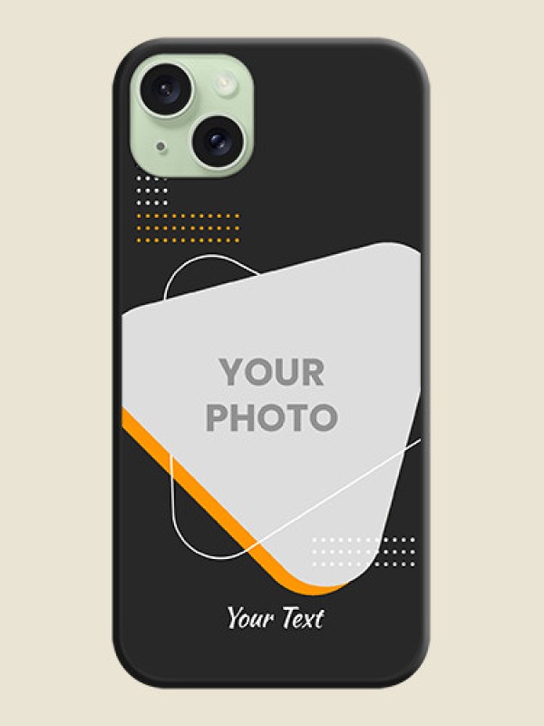 Custom Yellow Triangle - Photo on Space Black Soft Matte Phone Cover - iPhone 15 Plus - alternate view