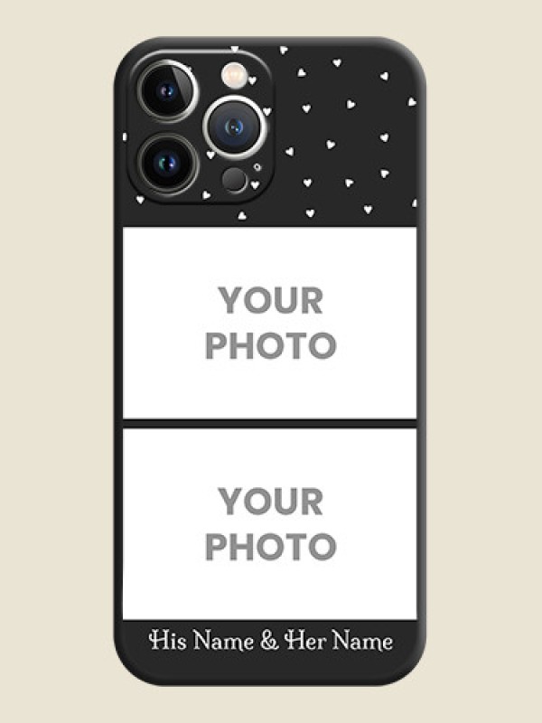 Custom Miniature Love Symbols with Name on Space Black Custom Soft Matte Back Cover - iPhone 15 Pro Max - alternate view
