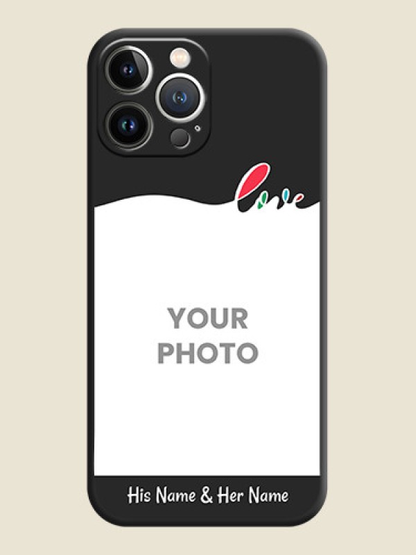 Custom Fall in Love Pattern with Picture - Photo on Space Black Soft Matte Mobile Case - iPhone 15 Pro Max - alternate view
