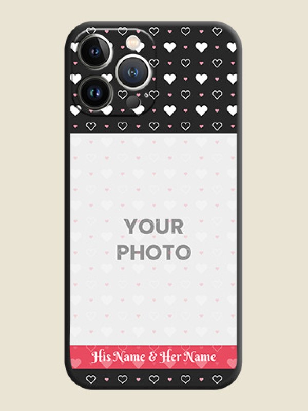 Custom White Color Love Symbols with Text Design - Photo on Space Black Soft Matte Phone Cover - iPhone 15 Pro Max - alternate view