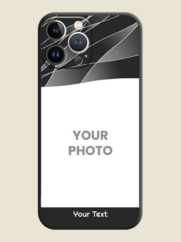 Custom Mixed Wave Lines - Photo on Space Black Soft Matte Mobile Cover - iPhone 15 Pro Max - alternate view