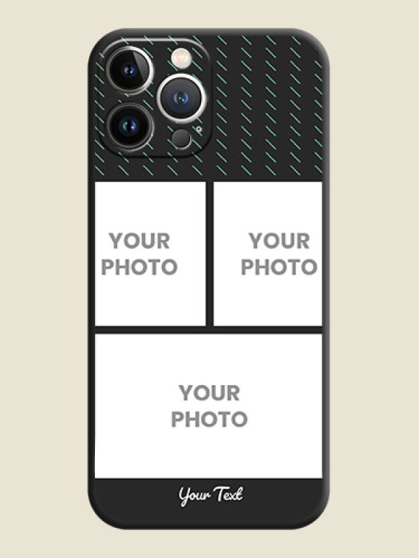 Custom Cross Dotted Pattern with 2 Image Holder on Personalised Space Black Soft Matte Cases - iPhone 15 Pro Max - alternate view