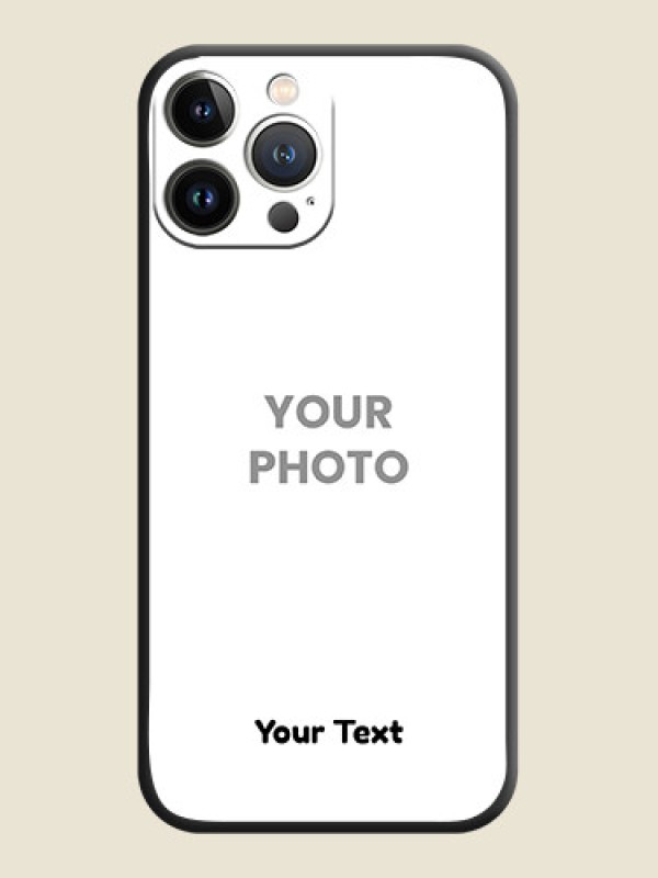 Custom Full Single Pic Upload With Text On Space Black Personalized Soft Matte Phone Covers - iPhone 15 Pro Max - alternate view