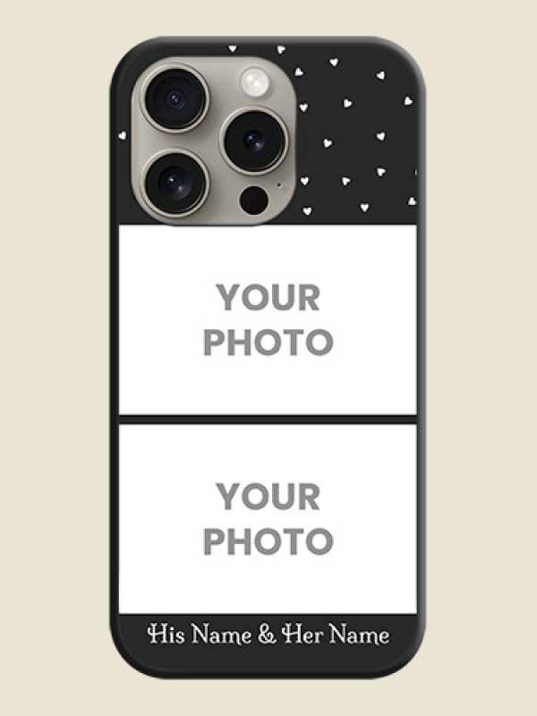 Custom Miniature Love Symbols with Name on Space Black Custom Soft Matte Back Cover - iPhone 15 Pro - alternate view