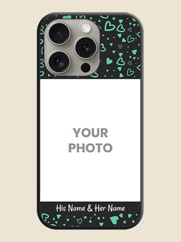Custom Sea Green Indefinite Love Pattern - Photo on Space Black Soft Matte Mobile Cover - iPhone 15 Pro - alternate view