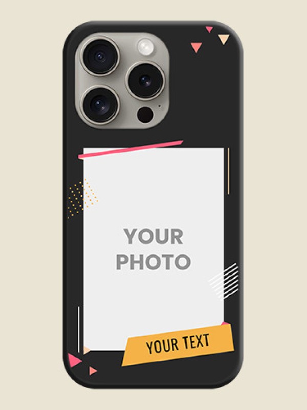 Custom Photo Frame with Triangle Small Dots - Photo on Space Black Soft Matte Back Cover - iPhone 15 Pro - alternate view