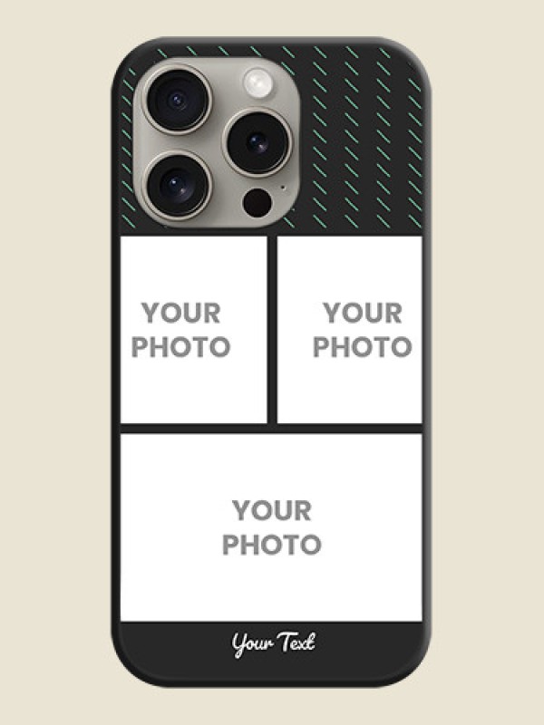 Custom Cross Dotted Pattern with 2 Image Holder on Personalised Space Black Soft Matte Cases - iPhone 15 Pro - alternate view