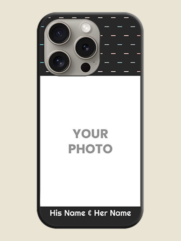 Custom Line Pattern Design with Text on Space Black Custom Soft Matte Phone Back Cover - iPhone 15 Pro - alternate view