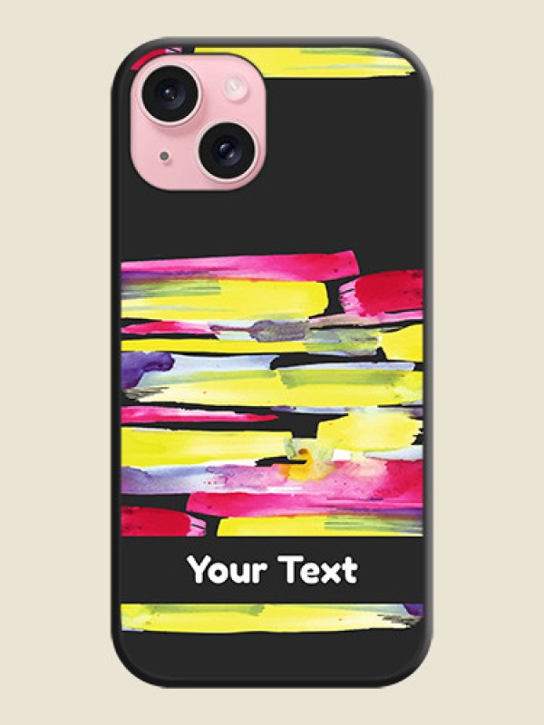 Custom Brush Coloured on Space Black Personalized Soft Matte Phone Covers - iPhone 15 - alternate view