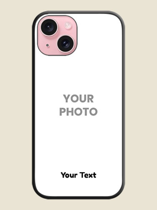 Custom Full Single Pic Upload With Text On Space Black Personalized Soft Matte Phone Covers - iPhone 15 - alternate view