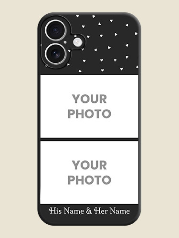 Custom Miniature Love Symbols with Name On Space Black Custom Soft Matte Mobile Back Cover - iPhone 16 Plus - alternate view