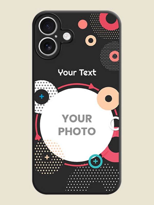 Custom Multicoloured Round Image On Space Black Custom Soft Matte Mobile Back Cover - iPhone 16 Plus - alternate view