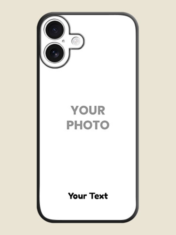 Custom Full Single Pic Upload With Text On Space Black Custom Soft Matte Mobile Back Cover - iPhone 16 Plus - alternate view