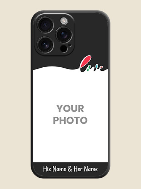 Custom Fall in Love Pattern with Picture on Photo On Space Black Custom Soft Matte Mobile Back Cover - iPhone 16 Pro Max - alternate view