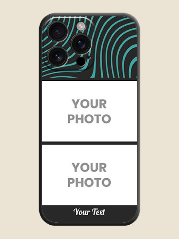Custom Wave Pattern with 2 Image Holder On Space Black Custom Soft Matte Mobile Back Cover - iPhone 16 Pro Max - alternate view