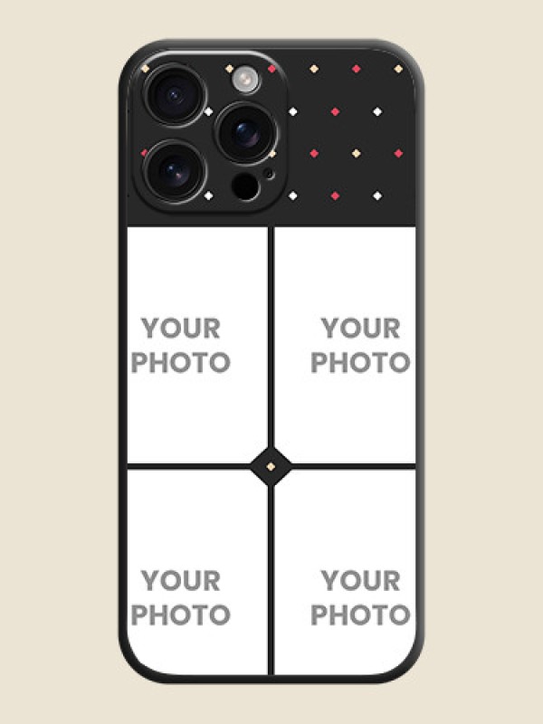 Custom Multicolor Dotted Pattern with 4 Image Holder On Space Black Custom Soft Matte Mobile Back Cover - iPhone 16 Pro Max - alternate view