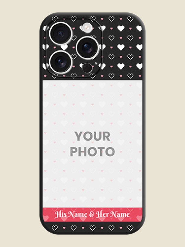 Custom White Color Love Symbols with Text Design on Photo On Space Black Custom Soft Matte Mobile Back Cover - iPhone 16 Pro - alternate view