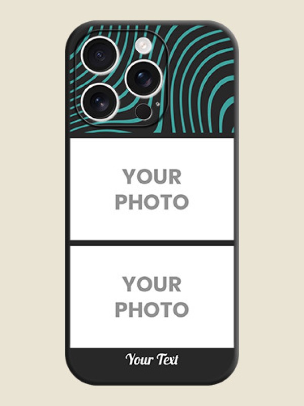 Custom Wave Pattern with 2 Image Holder On Space Black Custom Soft Matte Mobile Back Cover - iPhone 16 Pro - alternate view
