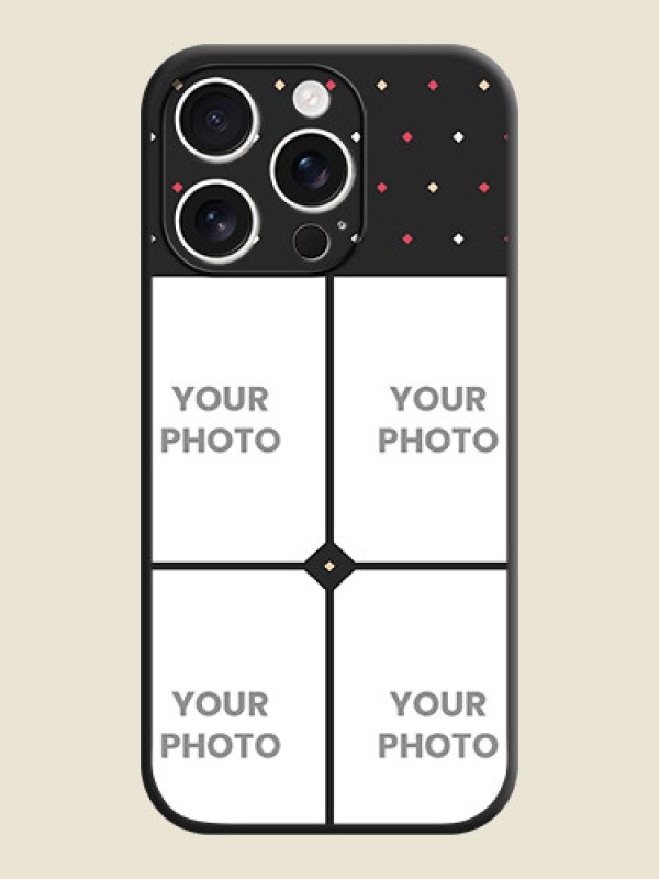 Custom Multicolor Dotted Pattern with 4 Image Holder On Space Black Custom Soft Matte Mobile Back Cover - iPhone 16 Pro - alternate view