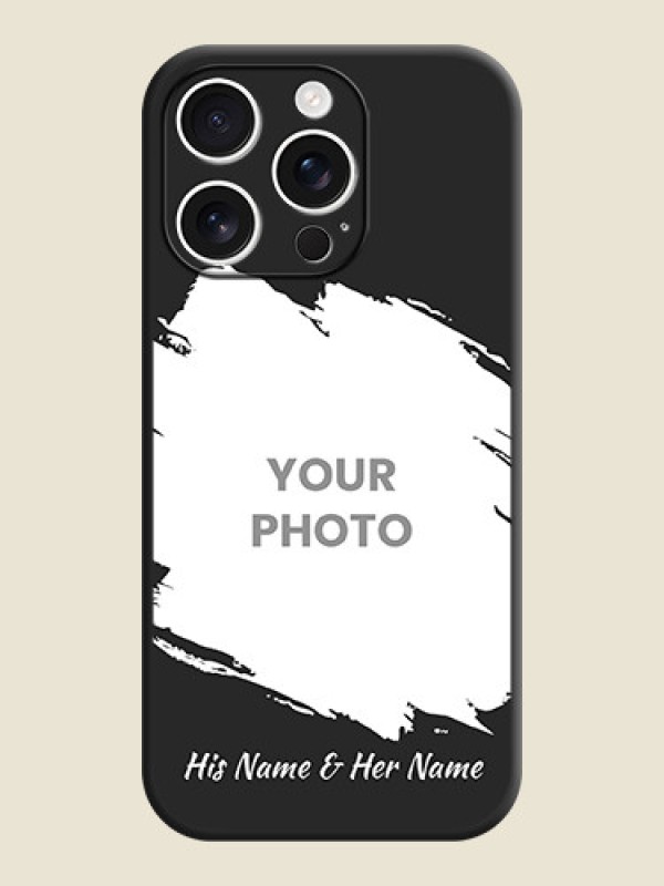 Custom Grunge Brush Strokes on Photo On Space Black Custom Soft Matte Mobile Back Cover - iPhone 16 Pro - alternate view
