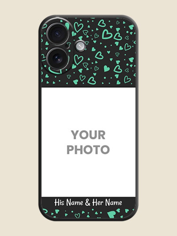 Custom Sea Green Indefinite Love Pattern on Photo On Space Black Custom Soft Matte Mobile Back Cover - iPhone 16 - alternate view